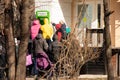 Ukraine Dnepr 24.02.2022 - People queuing for pharmacy stores and ATMs stand on the streets of the city on the first day