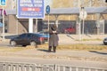 Ukraine, Dnipro - April 07, 2020. People of the city of Dnieper during the quarantine in the morning on the street, failure to