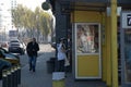 Ukraine, Dnipro - April 07, 2020. People of the city of Dnieper during the quarantine in the morning on the street, failure to Royalty Free Stock Photo