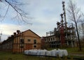 Ukraine, Dolyna, gas processing plant, abandoned factory shops