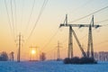 Ukraine electricity grid in winter time