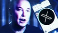 2023 Elon Musk\'s Twitter account page on a smartphone and Elon Musk in the background