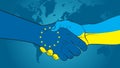 Handshake Ukraine and EU. UkraineÃ¢â¬âEU relations.