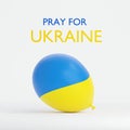 Ukraine flag balloon praying concept. Save Ukraine