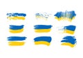 Ukraine flag brush concept . Flag of Ukraine grunge style banner background