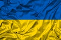 Ukraine flag on fabric texture. 3d work and 3d image Royalty Free Stock Photo