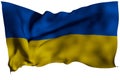 Ukraine flag with fabric texture. 3D remder. Royalty Free Stock Photo