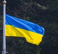 Ukraine flag flying half mast Royalty Free Stock Photo