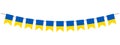 Ukraine flag garland, pennants on a rope for Ukrainian National Holiday, bunting decorative pennants, panoramic vector