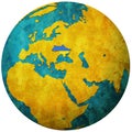 ukraine flag on globe map
