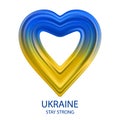 Ukraine flag in heart with brush stroke style isolated on white background. Vector illustration Royalty Free Stock Photo