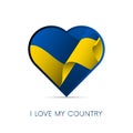 Ukraine flag in heart. I love my country. sign. Vector.