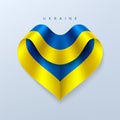 Ukraine flag in heart shape