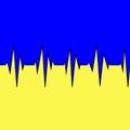 Ukraine flag and heartbeat line illustration. Medicine of Ukraine. Cardiogram on Ukraine national flag background. Stand