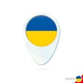 Ukraine flag location map pin icon on white background Royalty Free Stock Photo