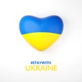 Ukraine flag love shape praying concept. Save Ukraine