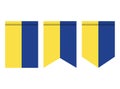 Ukraine flag or pennant isolated on white background. Pennant flag icon