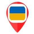 Ukraine flag pin marker navigation location map Royalty Free Stock Photo