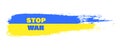 Ukraine flag, Stop War concept illustration. Ukraine flag vector design. Abstract yellow-blue grunge background. Vector EPS 10 Royalty Free Stock Photo