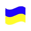 Ukraine flag. Support Ukraine sign. Sticker with colors of Ukrainian flag. War in Ukraine concept. Vector