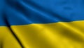 Ukraine Flag. Waving Fabric Satin Texture Flag of Ukraine 3D illustration Royalty Free Stock Photo
