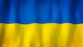 Ukraine flag waving in the wind. Closeup of realistic Ukrainian flag with highly detailed fabric texture Royalty Free Stock Photo