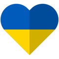 Ukraine flat heart flag