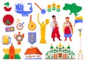 Ukraine Flat Icons Set