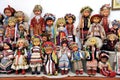 Collection of dolls dressed in Ukrainian folk costumes.