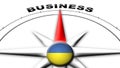 Ukraine Globe Sphere Flag and Compass Concept Business Titles Ã¢â¬â 3D Illustrations