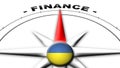 Ukraine Globe Sphere Flag and Compass Concept Finance Titles Ã¢â¬â 3D Illustrations