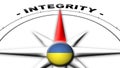 Ukraine Globe Sphere Flag and Compass Concept Integrity Titles Ã¢â¬â 3D Illustrations