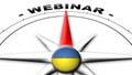 Ukraine Globe Sphere Flag and Compass Concept Webinar Titles Ã¢â¬â 3D Illustrations