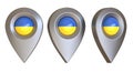 Ukraine glossy map pin isolated on a white background