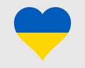 Ukraine Heart Flag. Ukrainian Love Shape Country Nation National Flag. Ukraine Icon Sign Symbol. EPS Vector