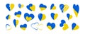 Ukraine heart vector icon, blue and yellow colors flag, ukrainian peace and love set, heart hand drawn. National illustration Royalty Free Stock Photo