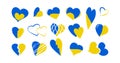 Ukraine heart vector icon, blue and yellow colors flag, ukrainian peace and love set, heart hand drawn. National illustration Royalty Free Stock Photo