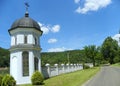 Ukraine, Hoshiv, convent of the Nativity of the Most Holy Mother of God, tower near the entrance gate of the monastery Royalty Free Stock Photo