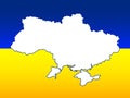 Ukraine. Image of the territory of the Ukrainian state on political maps of the world. White silhouette of Ukraine on