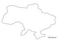Ukraine including Crimea country borders shape contour