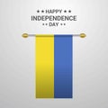 Ukraine Independence day hanging flag background