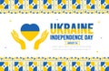 Ukraine Independence Day social media post banner design set background template. Holiday concept.