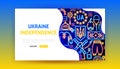 Ukraine Independence Neon Landing Page