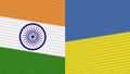 Ukraine and India Two Half Flags Together