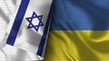 Ukraine and Israel Realistic Flag Ã¢â¬â Fabric Texture Illustration Royalty Free Stock Photo