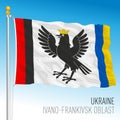 Ukraine, Ivano-Frankivsk Oblast waving flag, europe