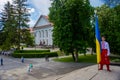 Ukraine, Kanev -May 23, 2021:Honoring the memory of the outstanding figure of Ukraine Taras Shevchenko on Tarasova Hill in Kaniv