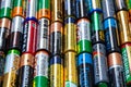 Ukraine. Khmelnitsky. September 14, 2018. Closeup of pile of used alkaline batteries