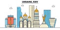 Ukraine, Kiev. City skyline architecture . Editable