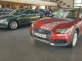 Ukraine Kiev February 25, 2018 lifestyle industry luxury modern brand presentation new cars in the Audi Motor prestige